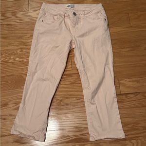 Jolt baby pink stretchy capri cropped jeans
